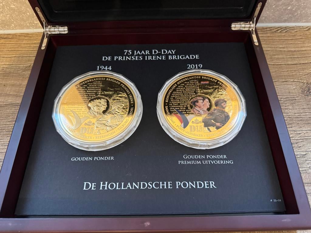 2 Hollandsche Ponders D-Day 75 jaar 1944-2019, proof, Ophalen of Verzenden, Koningin Beatrix, Overige waardes, Setje