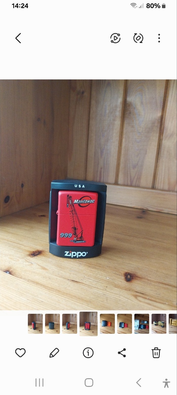 Zippo aansteker met Manitowoc 999 rups hijskraan, Ophalen of Verzenden, Nieuw, Aansteker