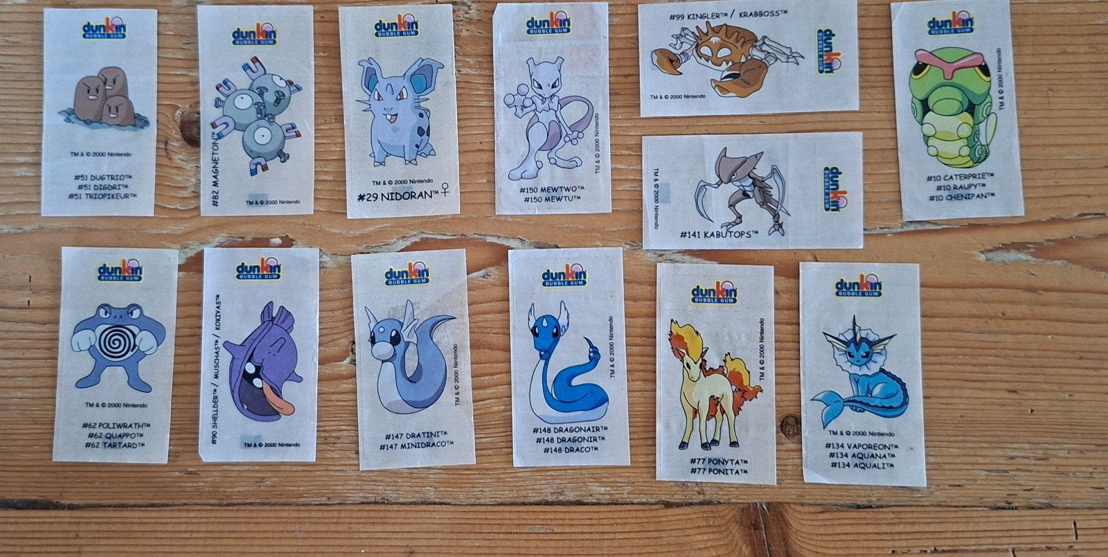 Pokemon sticker serie dunkin boomer 2000/1999 16 stuks, Ophalen of Verzenden, Zo goed als nieuw