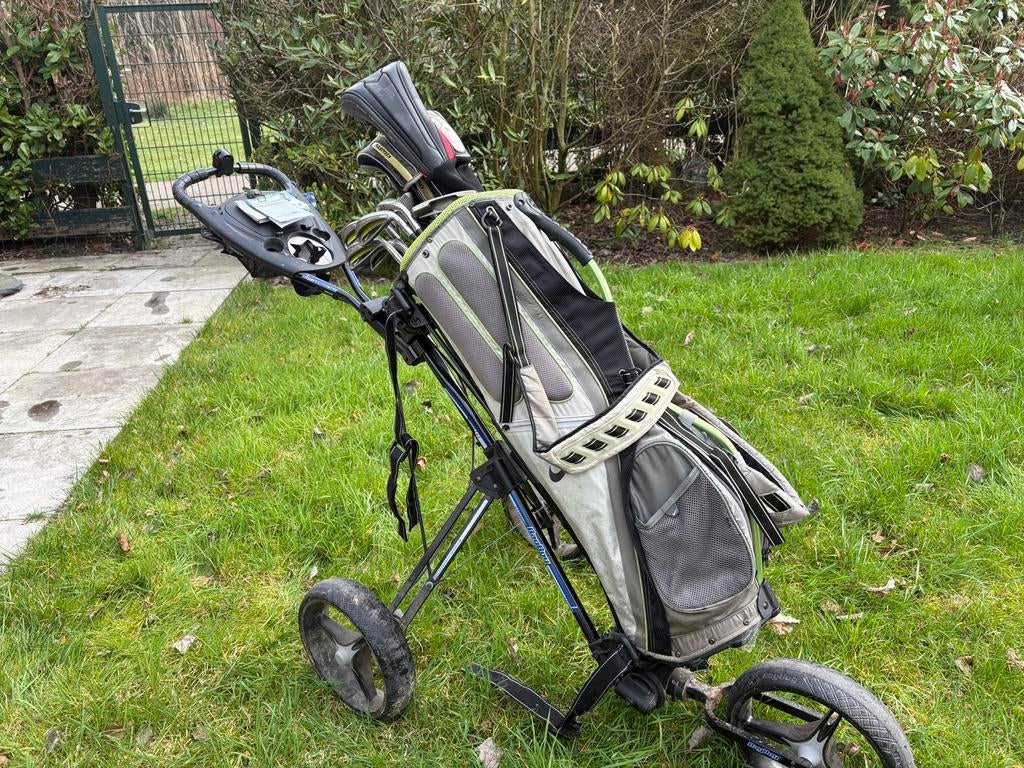 Complete Nike Golfset: IJzers, Woods, Driver, Tas & Trolley, Ophalen of Verzenden, Gebruikt, Set, Overige merken
