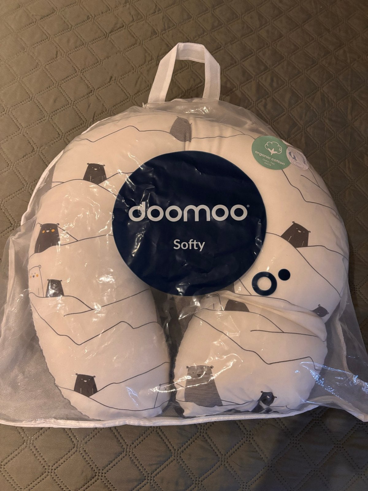Doomoo Softy voedingskussen met berenprint, Ophalen, Gebruikt