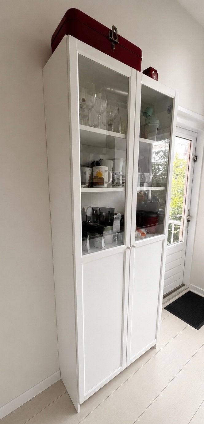 BILLY / OXBERG kast paneel-/vitrinedeuren, wit, Huis en Inrichting, Kasten | Boekenkasten, Ophalen, Overige materialen, 200 cm of meer
