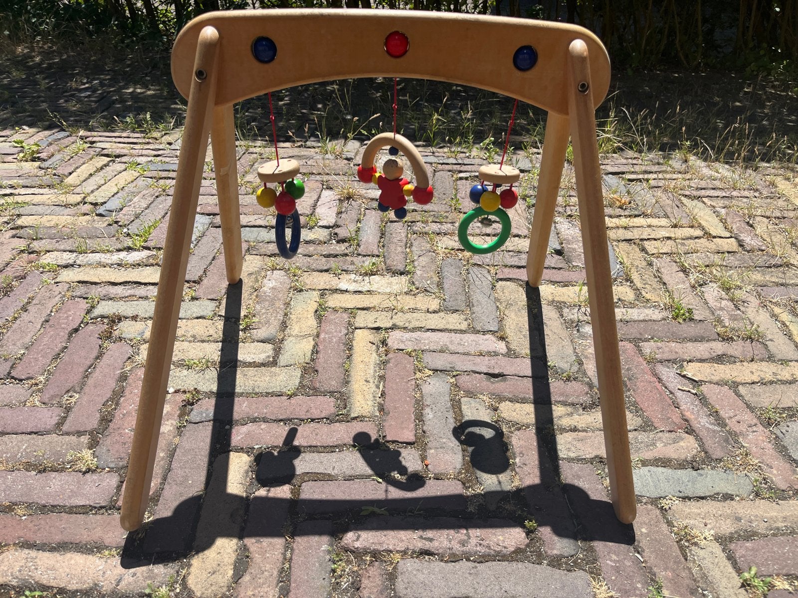 Houten babygym met speeltjes, Ophalen, Gebruikt, Babygym
