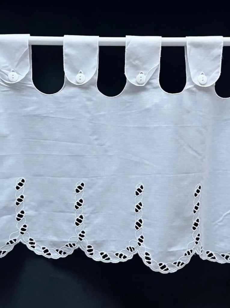 3,5 meter kort gordijntje wit, 350 cm, Vitrage, Wit, Nieuw