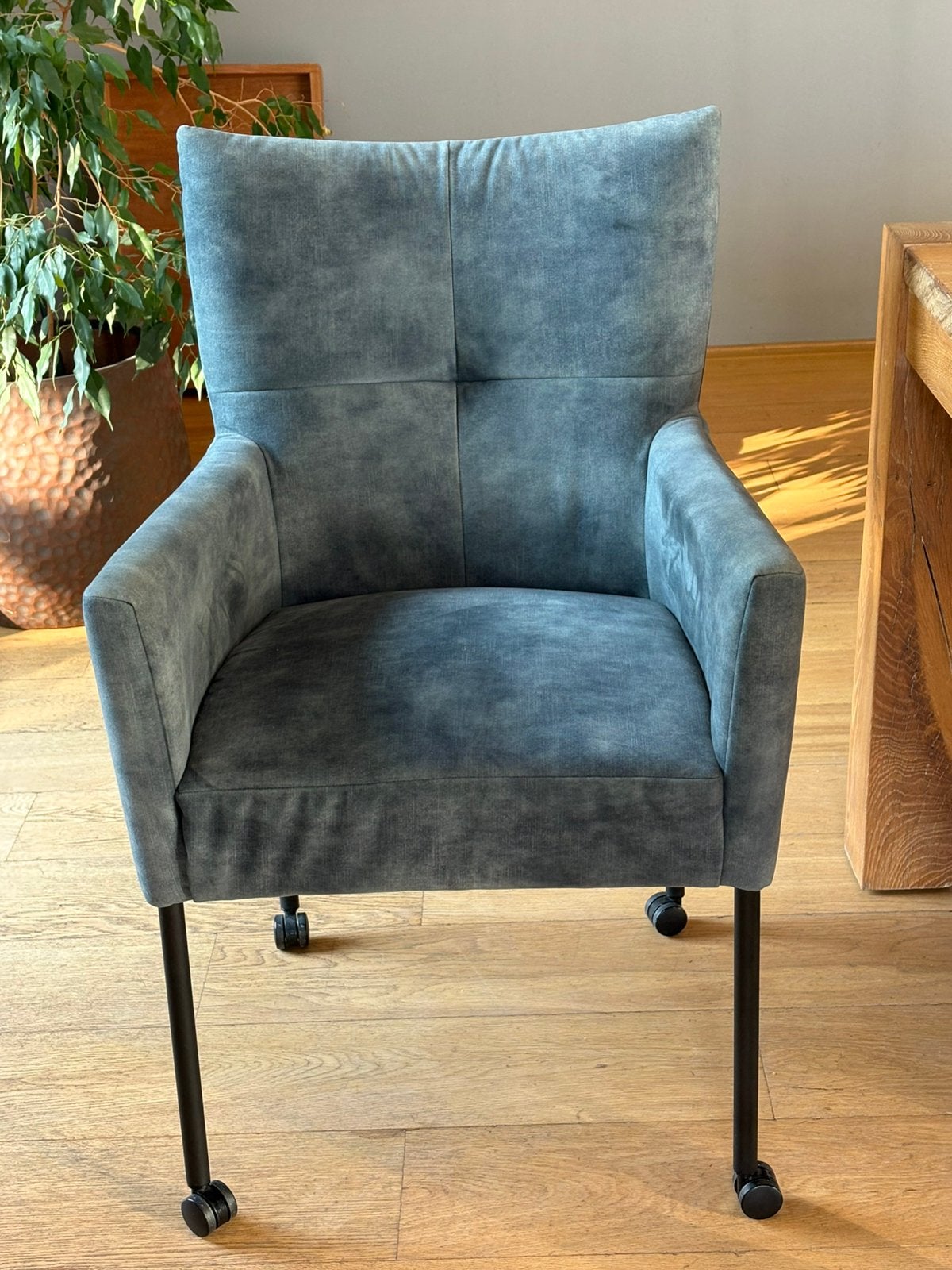 Eettafel stoelen groen, Ophalen, Minder dan 75 cm, Zo goed als nieuw, Stof