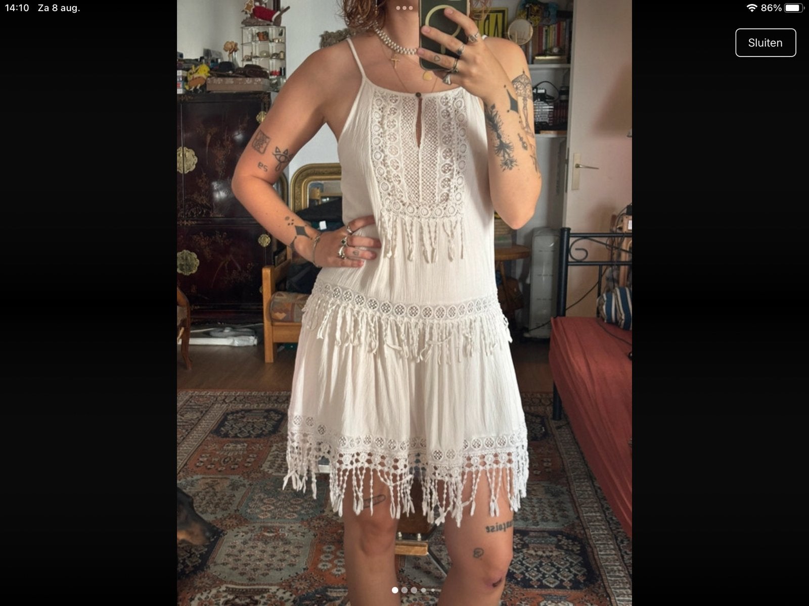 Jurkje boheme vintage hippie! Maat S, Ophalen of Verzenden, Zo goed als nieuw, Maat 38/40 (M), Boven de knie