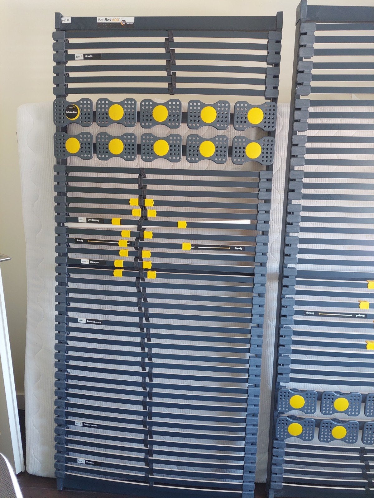 2 lattenbodems van Bossflex, Ophalen, Gebruikt, 90 cm, 210 cm