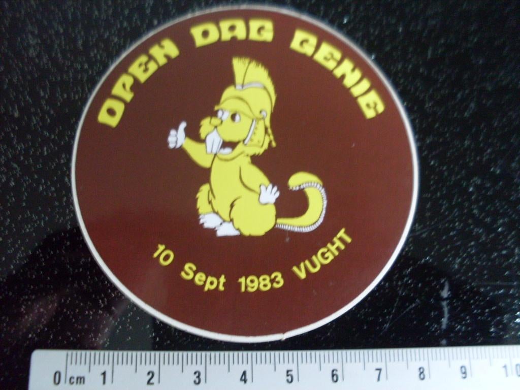 sticker open dag genie vught logo embleem leger, Verzamelen, Verzenden, Zo goed als nieuw, Bedrijf of Vereniging