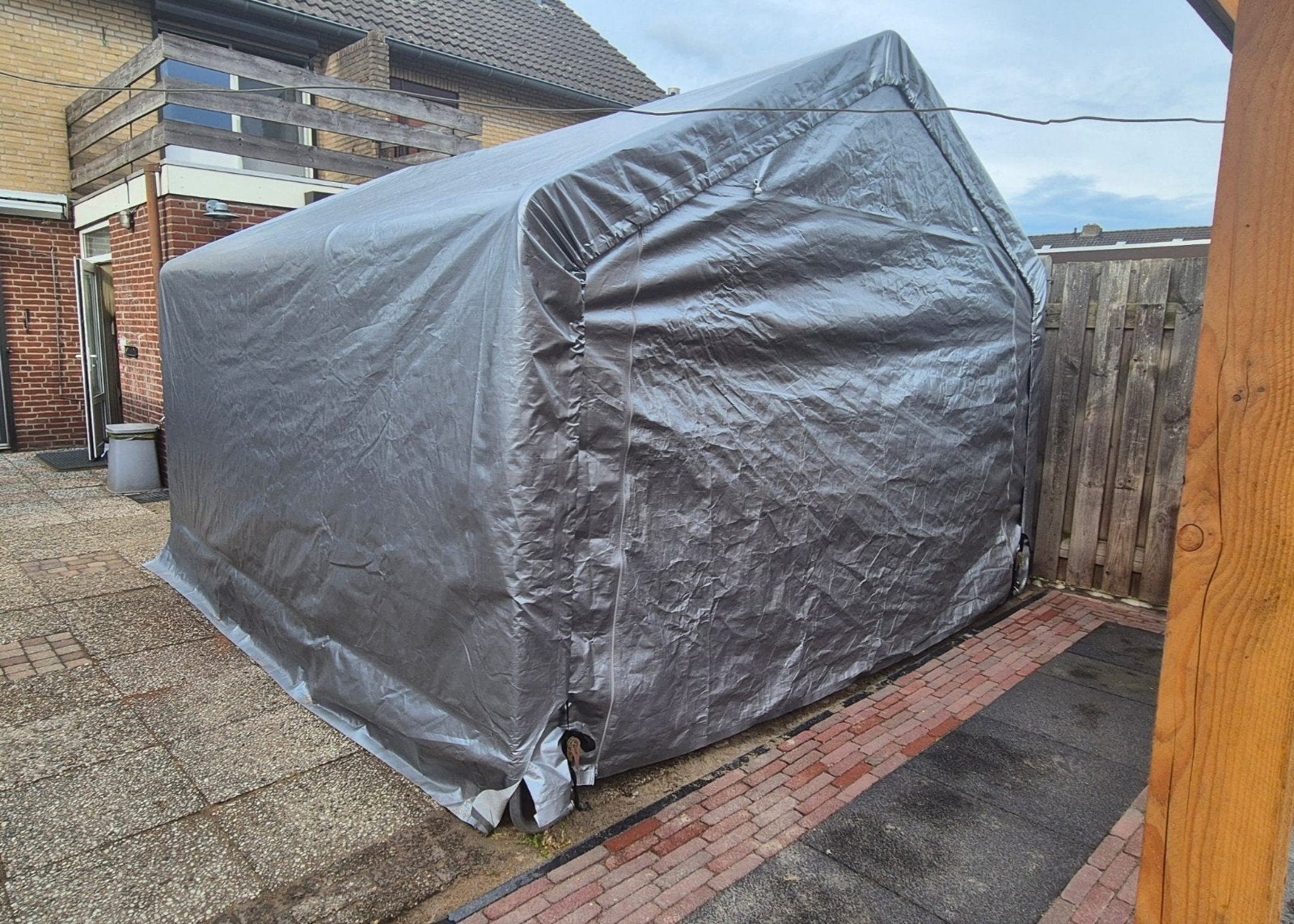 Vidaxl opslagtent 3.7x3.7m - Waterdicht en stevig, Tuin en Terras, Ophalen, Hout, Overige typen