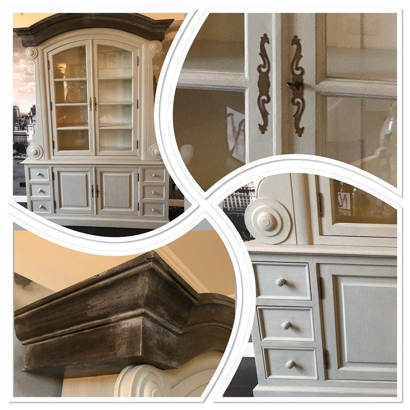 Eichholtz Buffetkast met loden kuif in kleur Swedish White, Antiek en Kunst, Ophalen