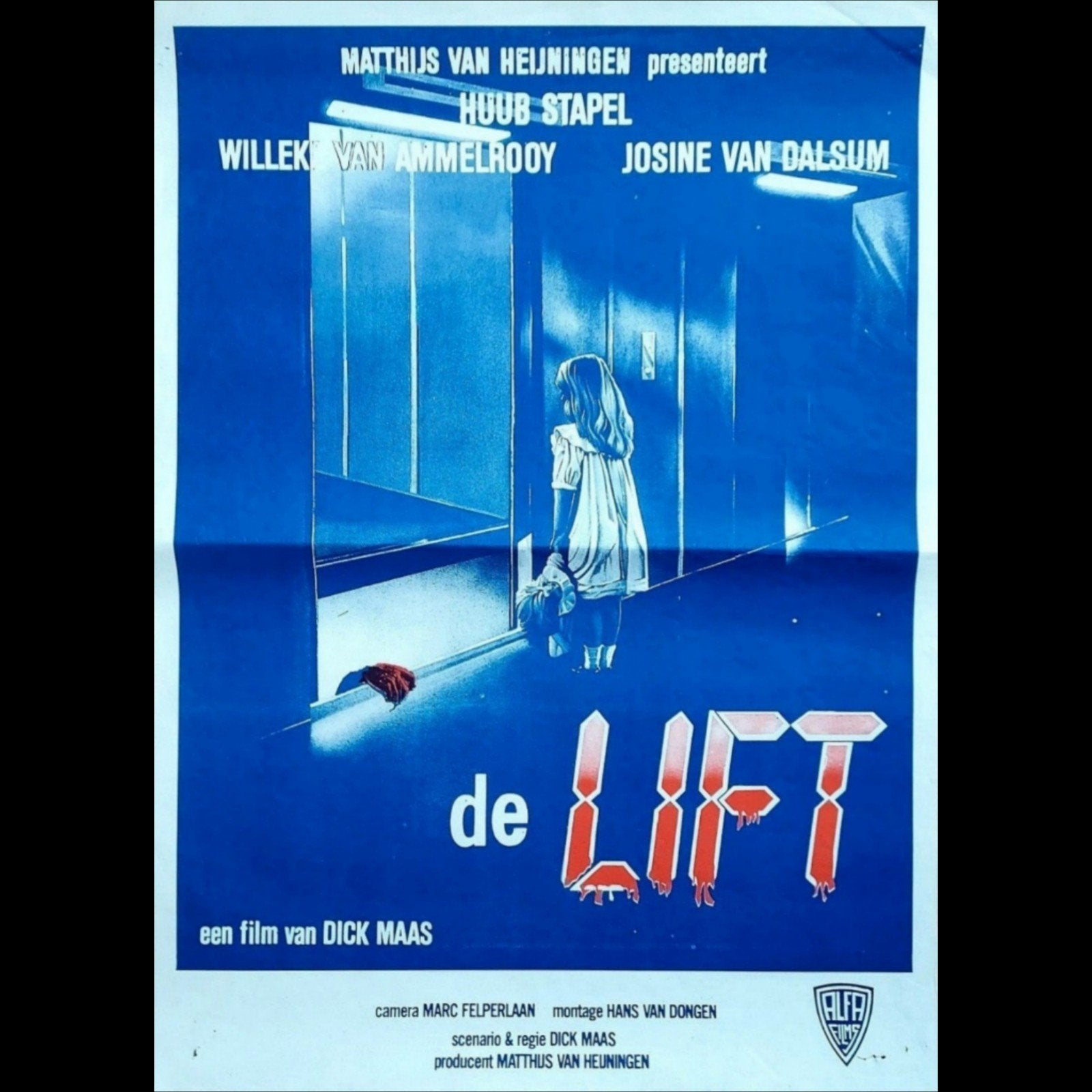DE LIFT Dick Maas originele 1983 poster, Verzenden, Gebruikt, A1 t/m A3, Film en Tv
