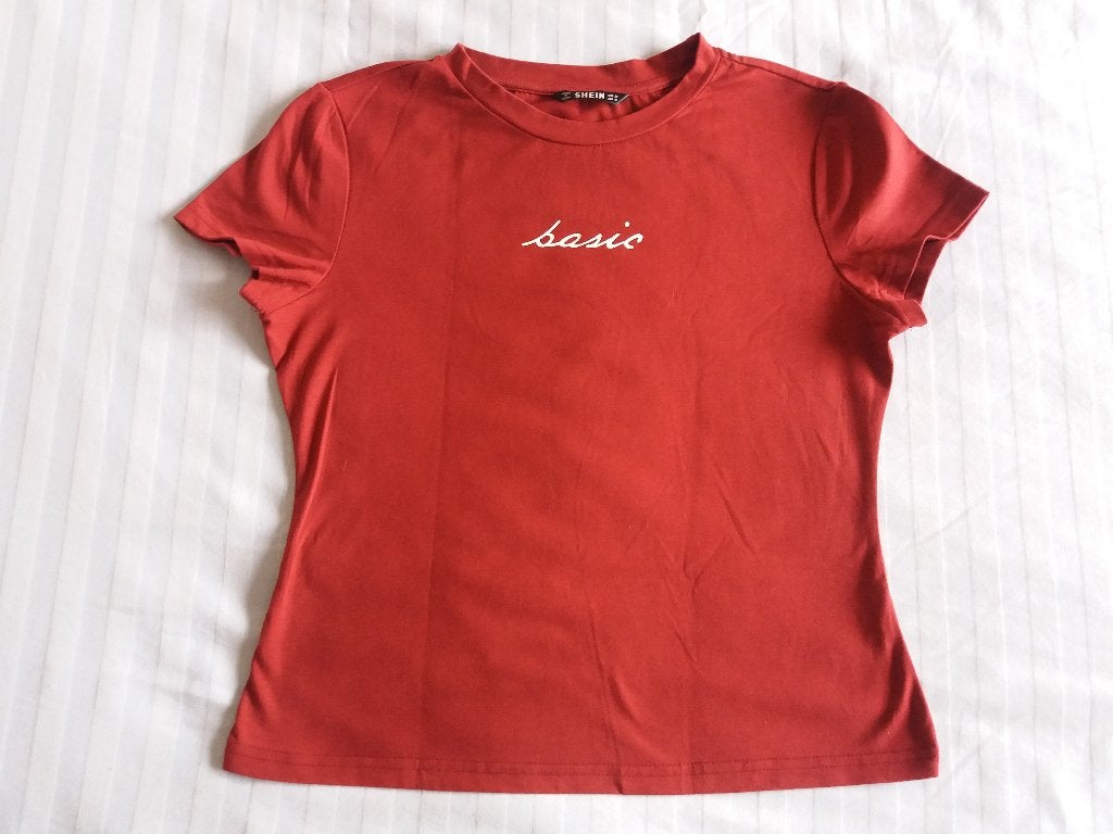 Hele mooi bruin/rood shirt merk Shein maat 176 - maat S, Meisje, Shein, Ophalen of Verzenden, Zo goed als nieuw