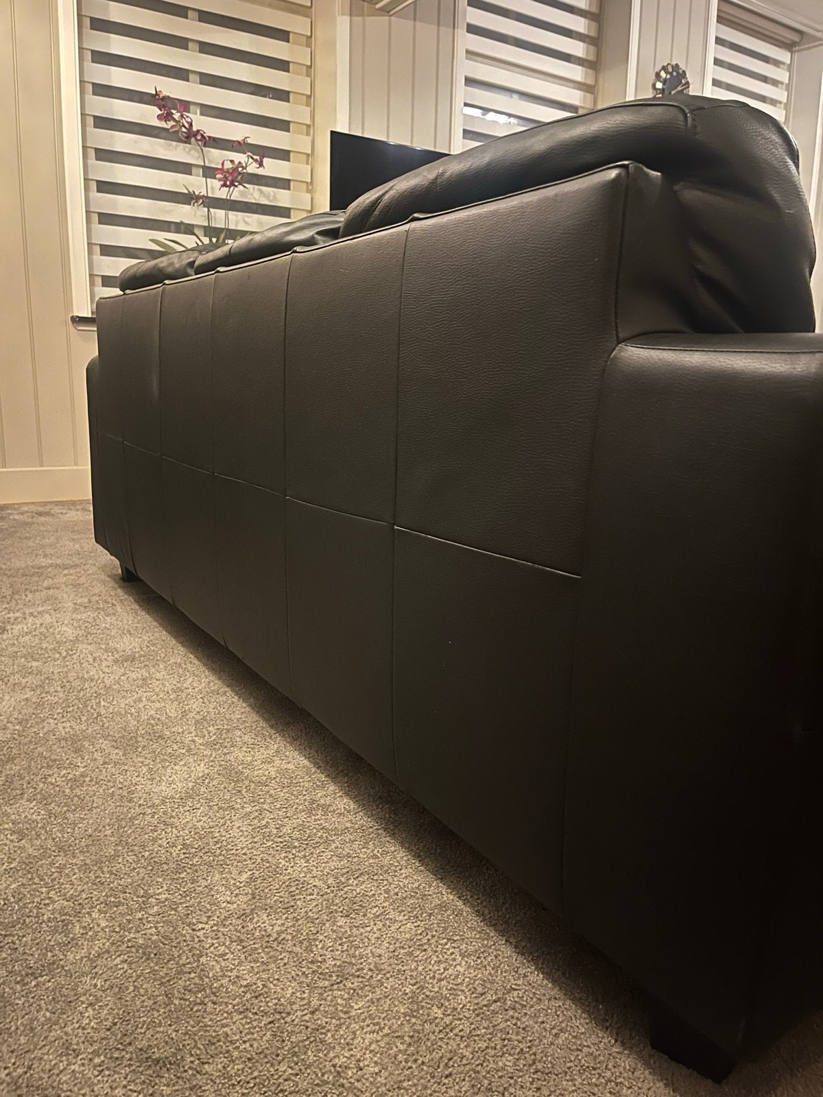 Mooie IKEA leren 3-zits bank, Ophalen, Gebruikt, 150 tot 200 cm, Driepersoons