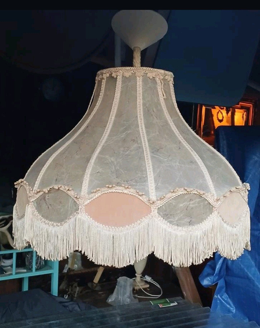 Vintage Hanglamp met Franjes, Ophalen of Verzenden