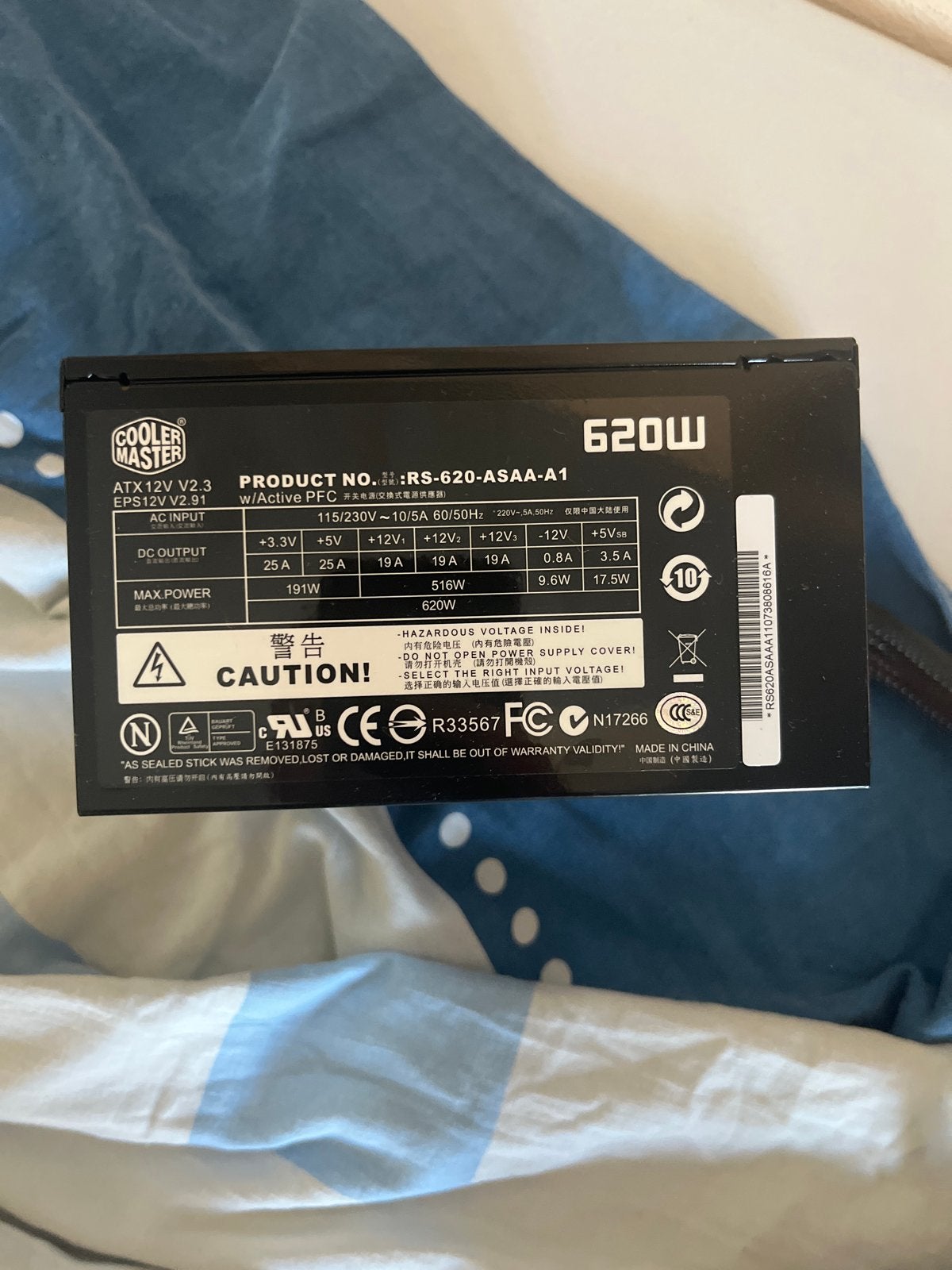 Cooler Master RS-620-ASAA-A1 620W Voeding, Computers en Software, Interne voedingen, Ophalen of Verzenden, Gebruikt