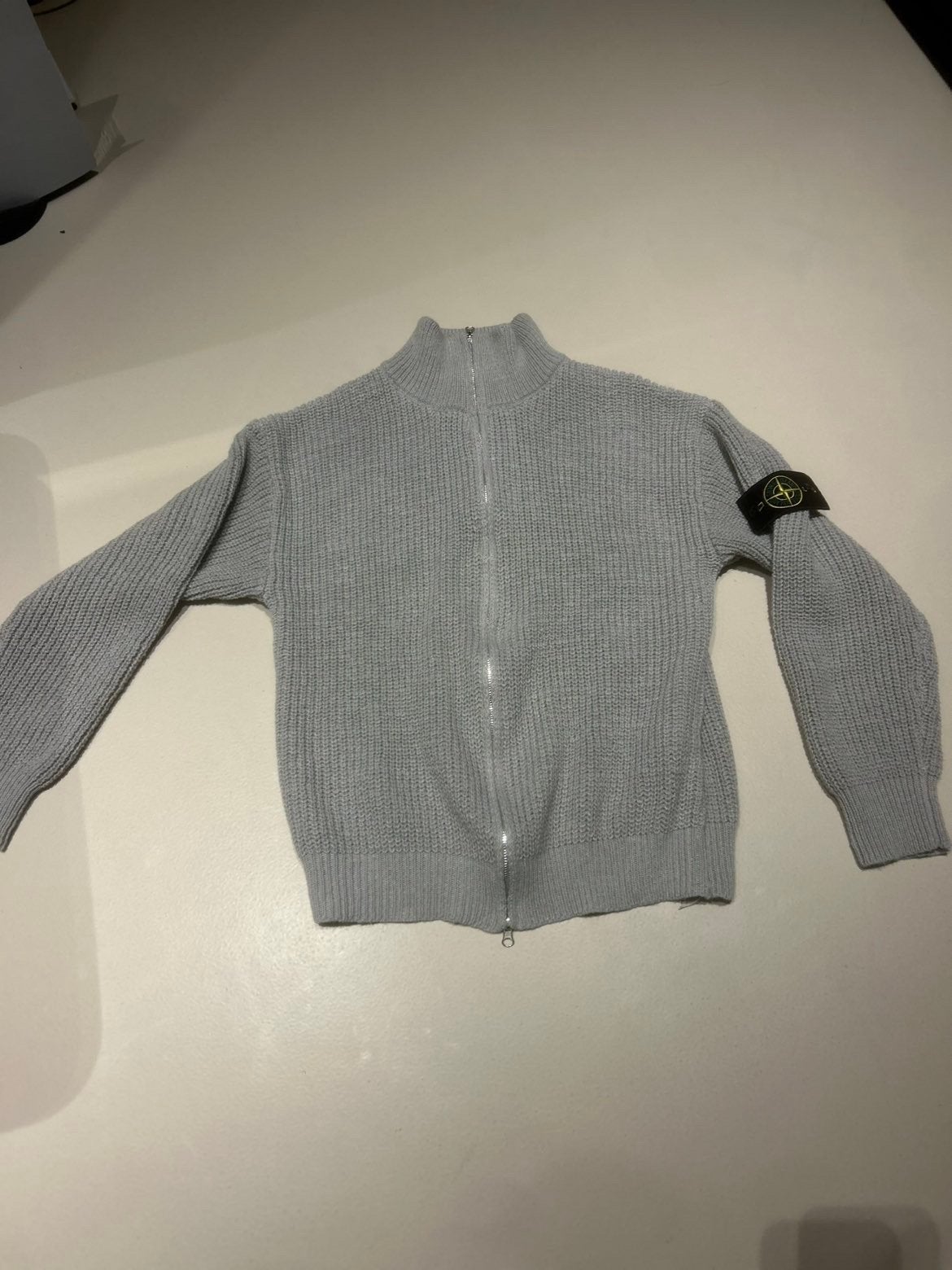 Stone Island Zipper - Grijs Gebreid Vest maat L nieuw, Kleding | Heren, Ophalen of Verzenden, Zo goed als nieuw, Maat 48/50 (M)
