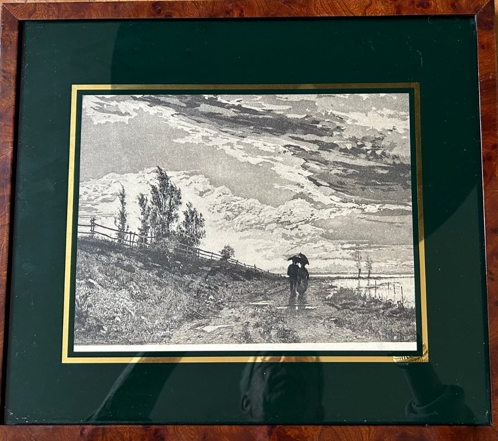 André Balyon (Wandelen langs de Waal?), Overige technieken, Ophalen of Verzenden, Landschap, Klassiek