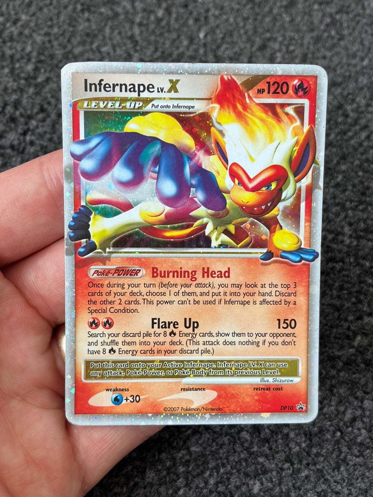 Pokémon Infernape Lv.X #DP10 Promo - good, Ophalen of Verzenden, Zo goed als nieuw, Losse kaart, Foil