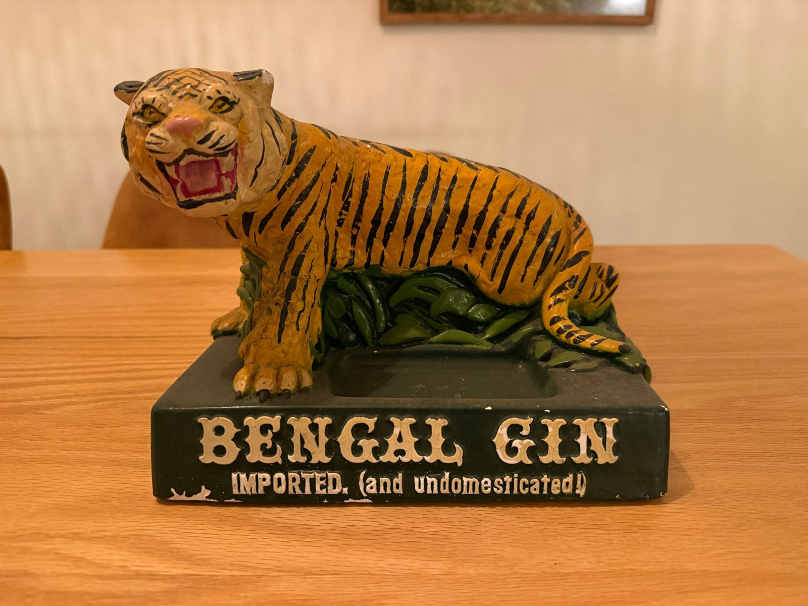 Zeldzame Bengal Gin Tijger Chalkware Bar Display Jaren '60, Ophalen, Reclamebord