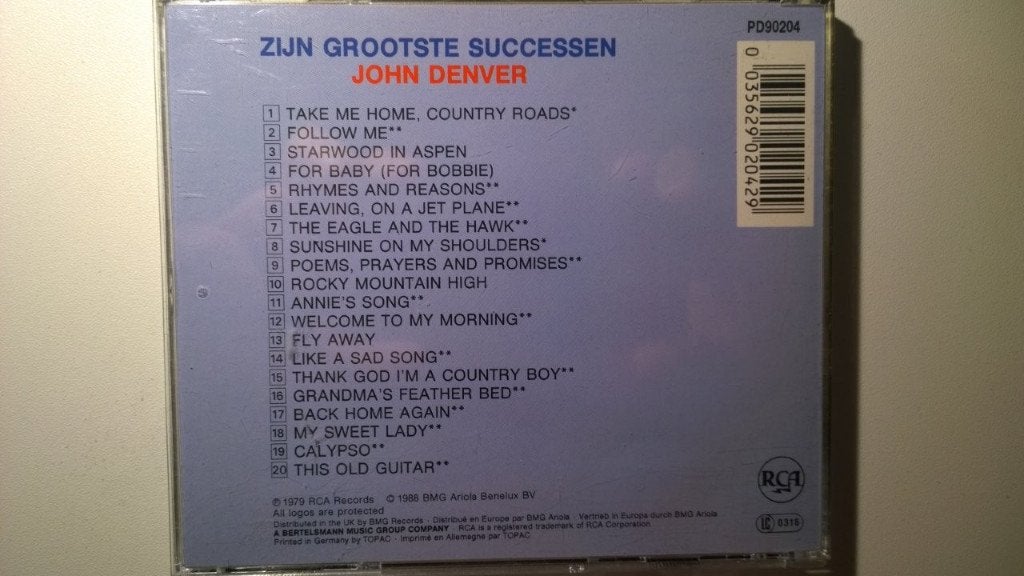 John Denver - Zijn Grootste Successen, Ophalen of Verzenden, Zo goed als nieuw, Album