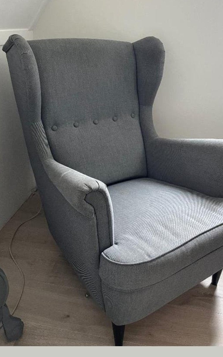 Strandmon ikea fauteuil, Huis en Inrichting, Fauteuils, Ophalen, Gebruikt, 75 tot 100 cm, 50 tot 75 cm