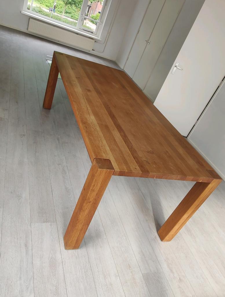 Massief houten tafel, Huis en Inrichting, Tafels | Eettafels, Ophalen, Gebruikt, 100 tot 150 cm, 200 cm of meer