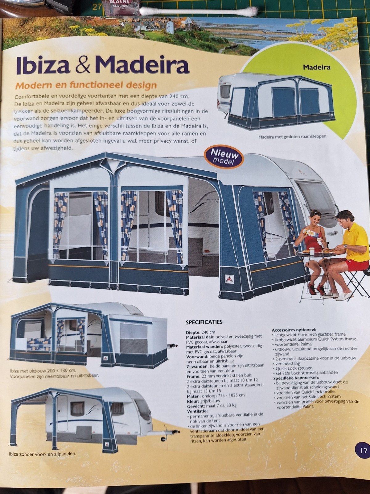 Dorema Voortent Ibiza met voortentluifel Palma, Caravans en Kamperen, Ophalen, Gebruikt, Dorema