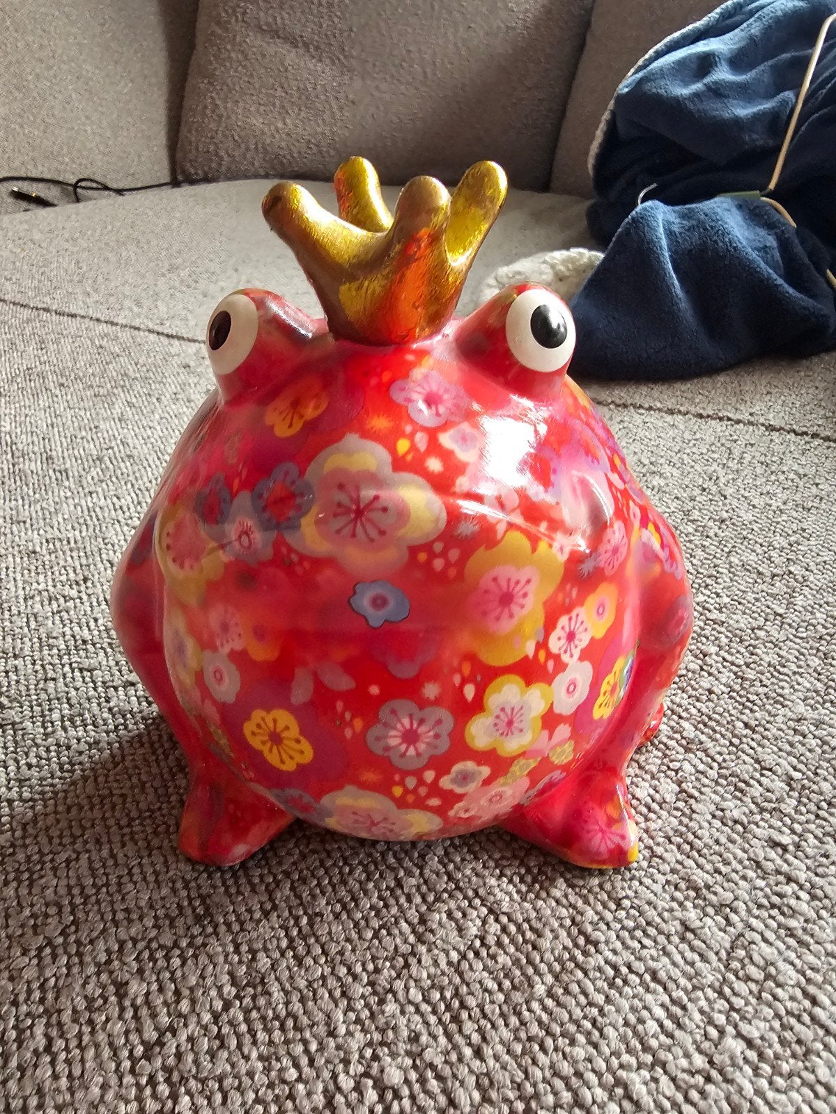 Pomme-pidou spaarpot kikker met kroon, Ophalen, Meerkleurig, Overige stijlen, Zo goed als nieuw