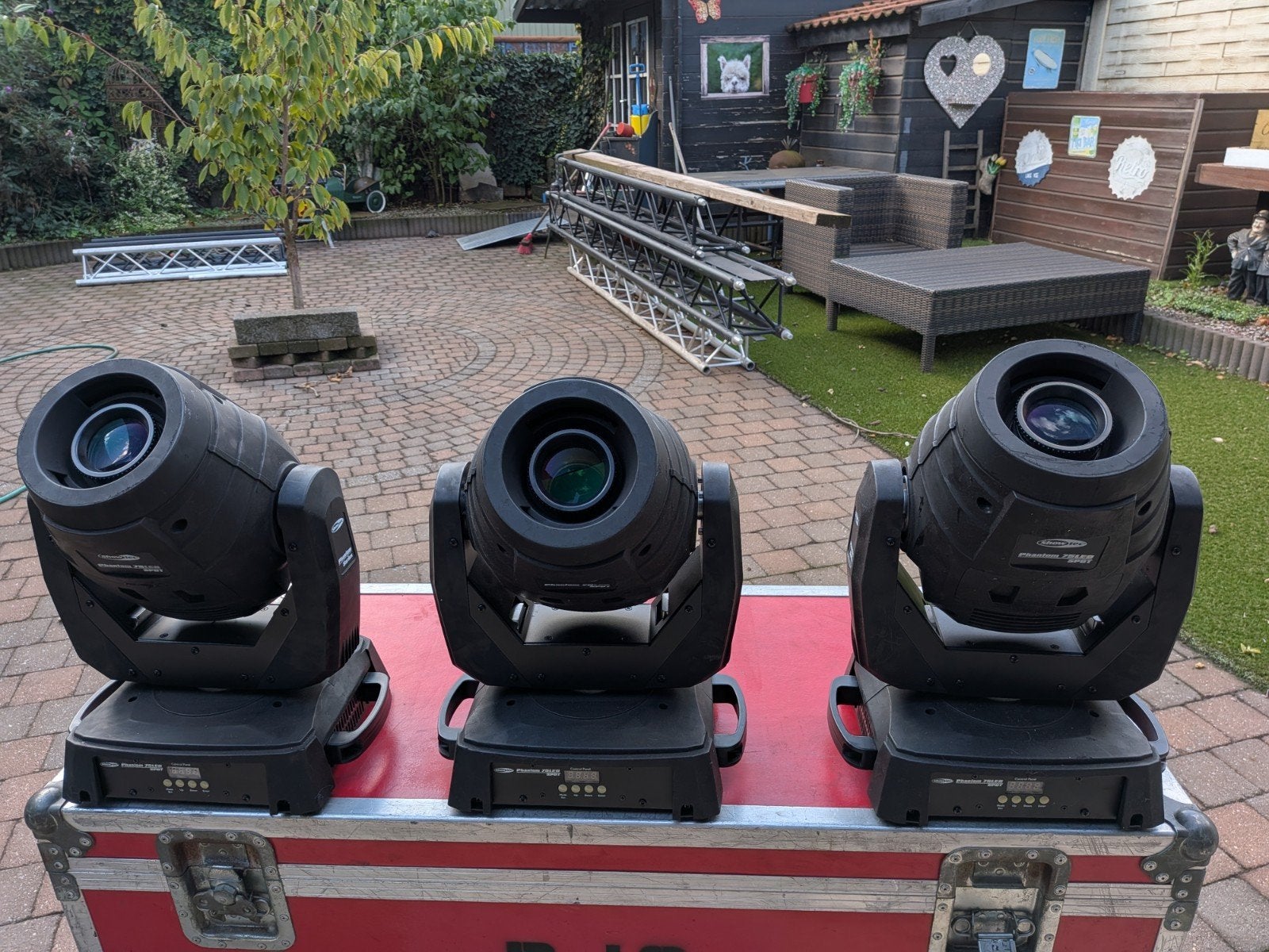 3x Showtec Phantom 75 LED Spot Moving Heads, Ophalen, Gebruikt, Licht, Kleur