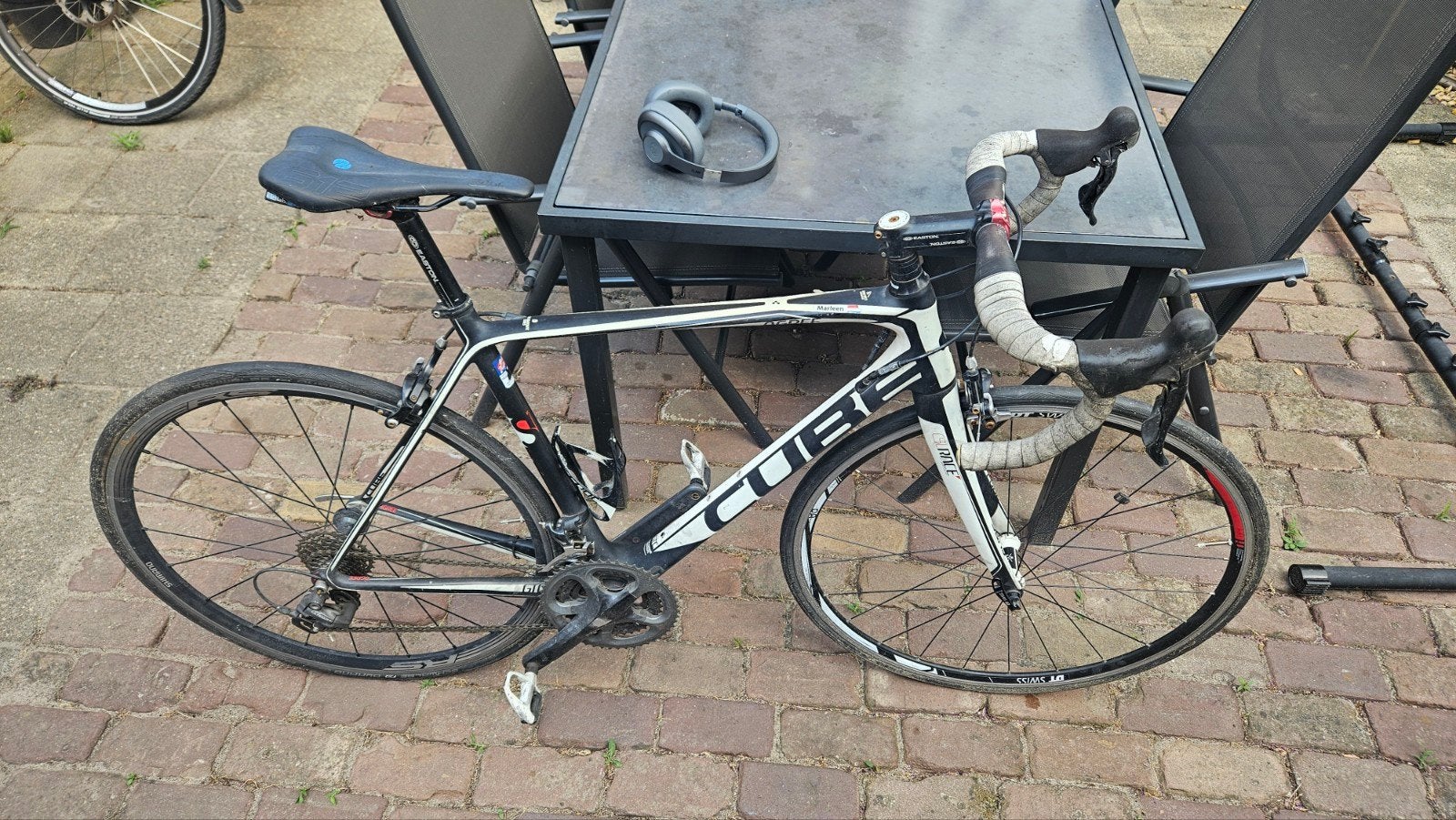 Cube racefiets, zwart/wit, 28 inch wielen, 28 inch, Gebruikt, Velgrem, Aluminium