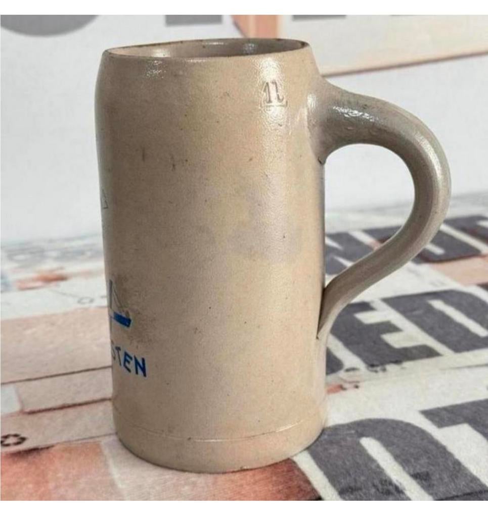 Vintage Wieze bierpot bierpul bier pot 1 Liter steen oktober, Ophalen of Verzenden, Zo goed als nieuw, Pul(len), Overige merken