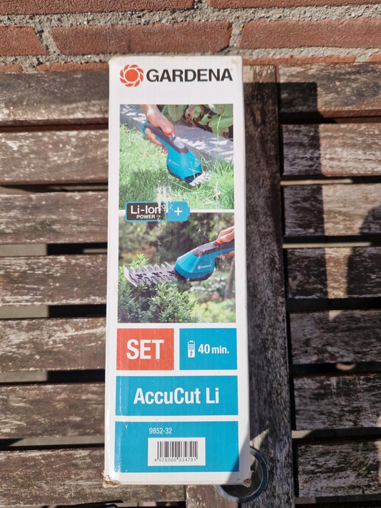 Gardena AccuCut Li heggenschaar/graskantenschaar set, Ophalen, Gebruikt, Accu, Gardena