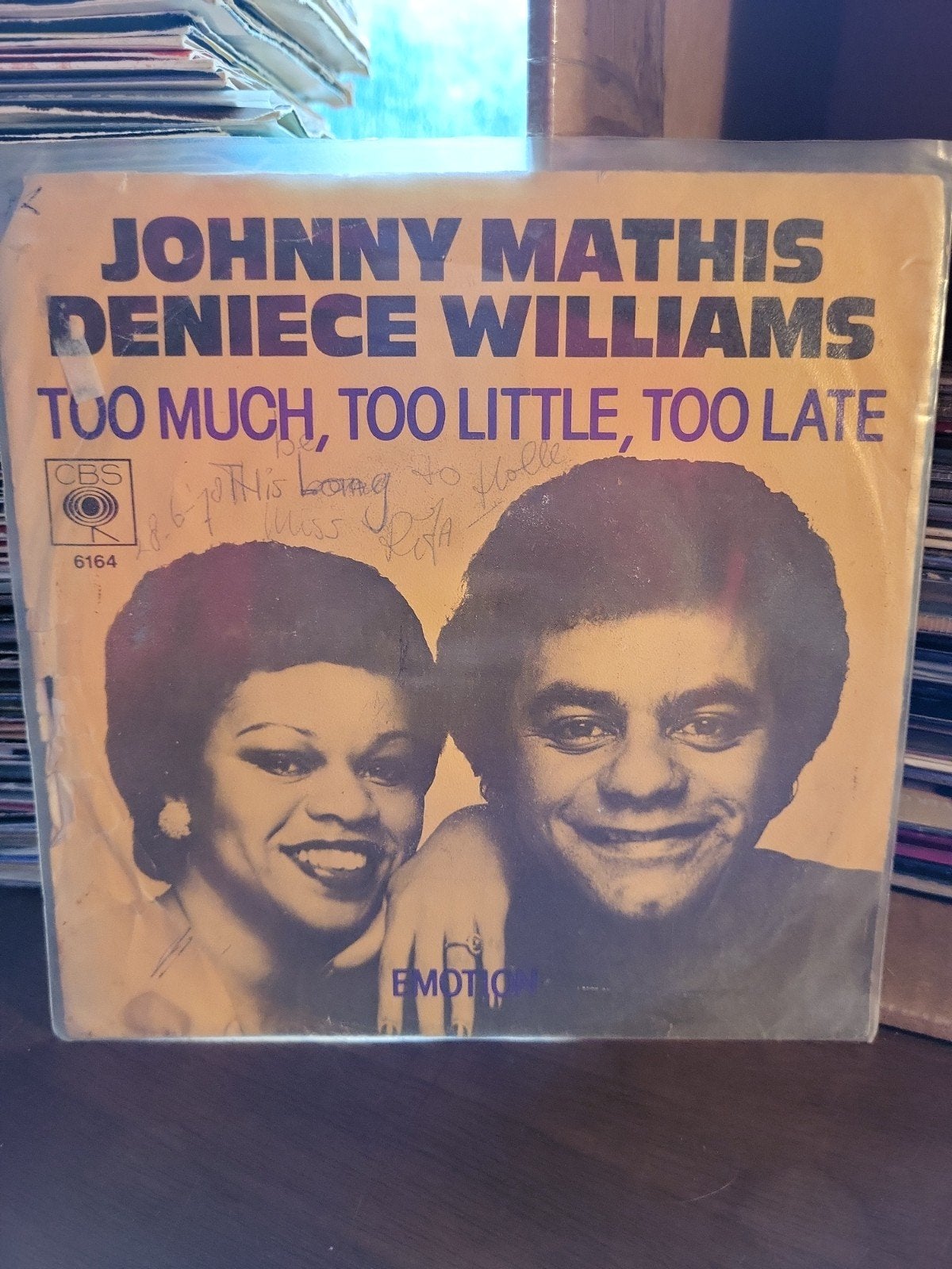 Johnny Mathis& Deniece Williams- Too Mich, Too Little.. (b2), Ophalen of Verzenden, Gebruikt, Pop