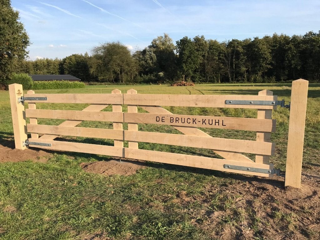 Eiken landelijke dubbele poort | Zeer degelijk | Veldpoort, Tuin en Terras, Ophalen, Nieuw, Hout, Tuinhek