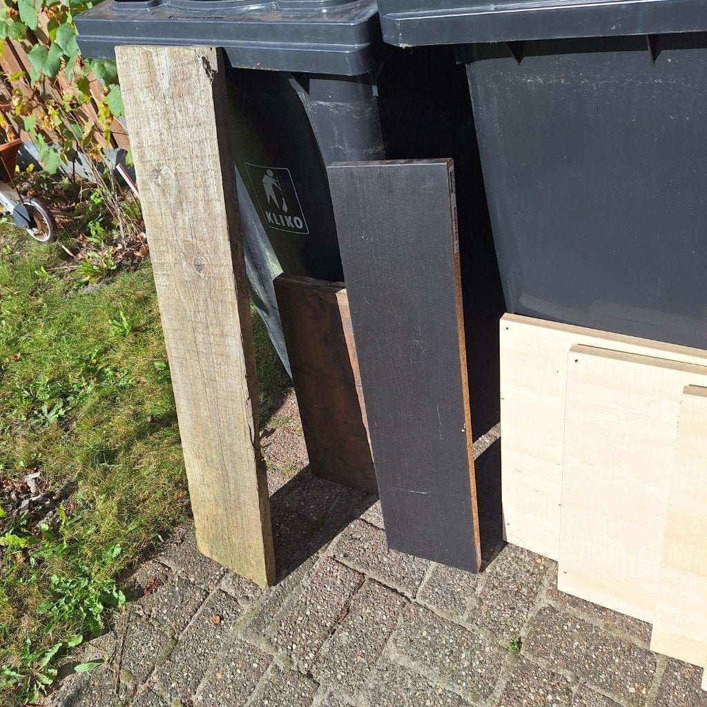 Diverse houten planken en balken, Gebruikt, Minder dan 25 mm, Overige typen, Minder dan 200 cm