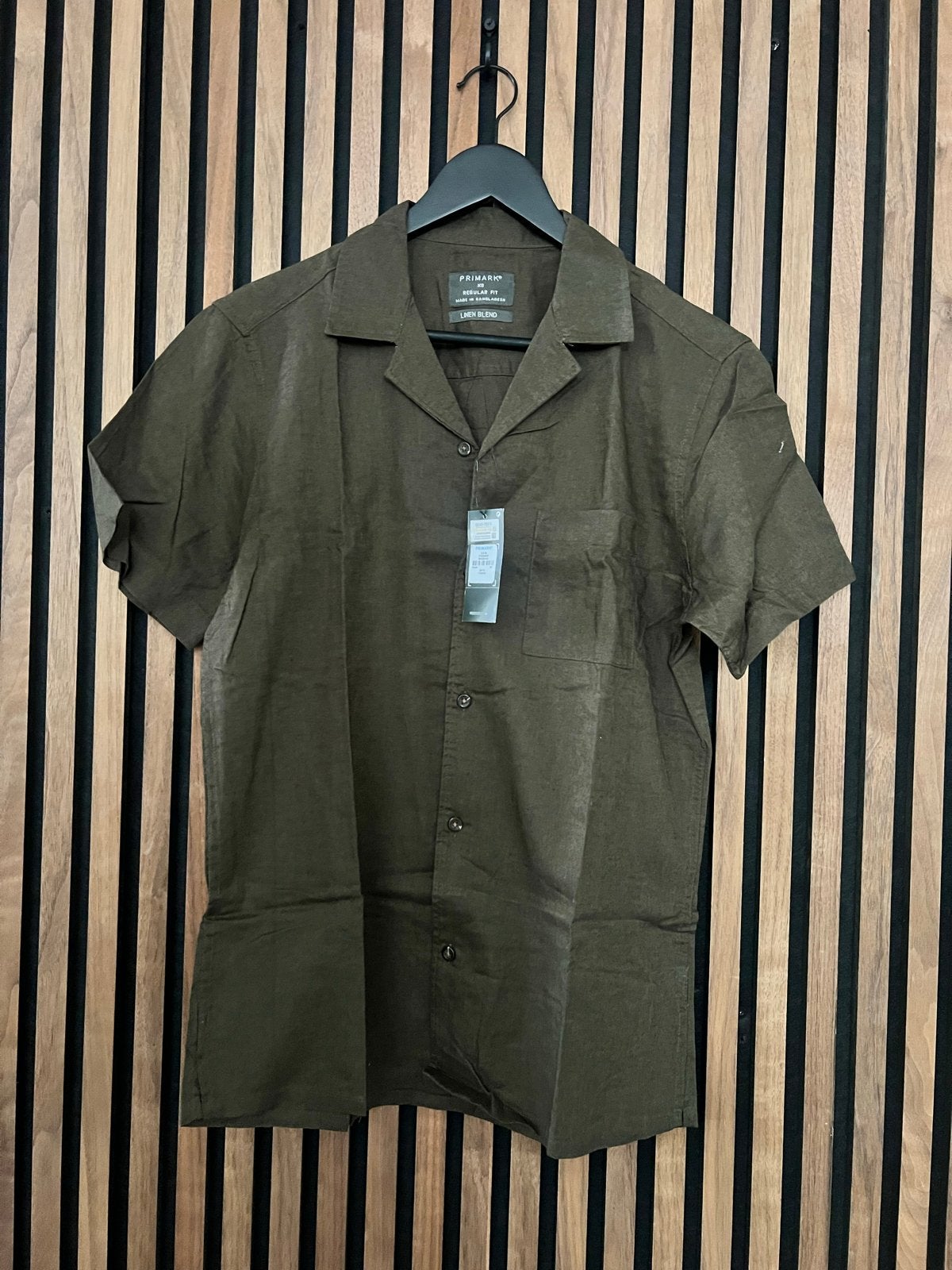 Primark Regular Fit Linnen Blend Overhemd XS, Kleding | Heren, Ophalen of Verzenden, Nieuw, Groen, Halswijdte 38 (S) of kleiner