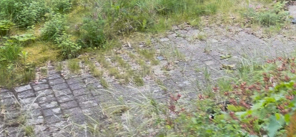 Gratis: 70m2 koppelstones, 10x10x5, kleur brons, Ophalen, Gebruikt, Klinkers, 10 m² of meer