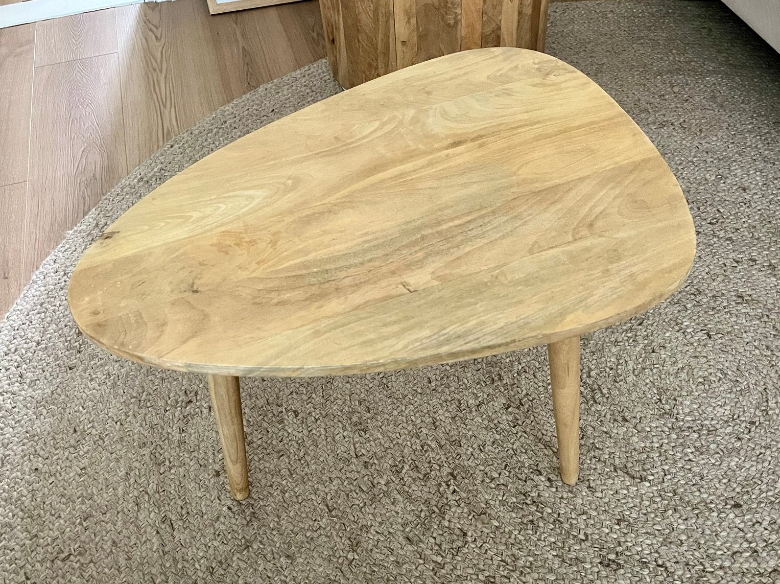 Mangohouten salontafel/bijzettafel/krukje/plantentafel, Ophalen of Verzenden, Zo goed als nieuw, Hout