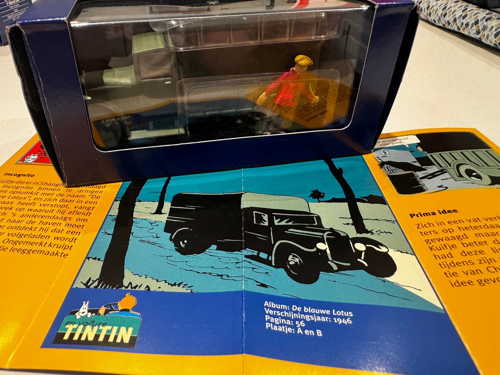 Kuifje auto 1:43 de opium vrachtwagen uit blauwe lotus, Ophalen of Verzenden, Kuifje, Zo goed als nieuw, Beeldje of Figuurtje