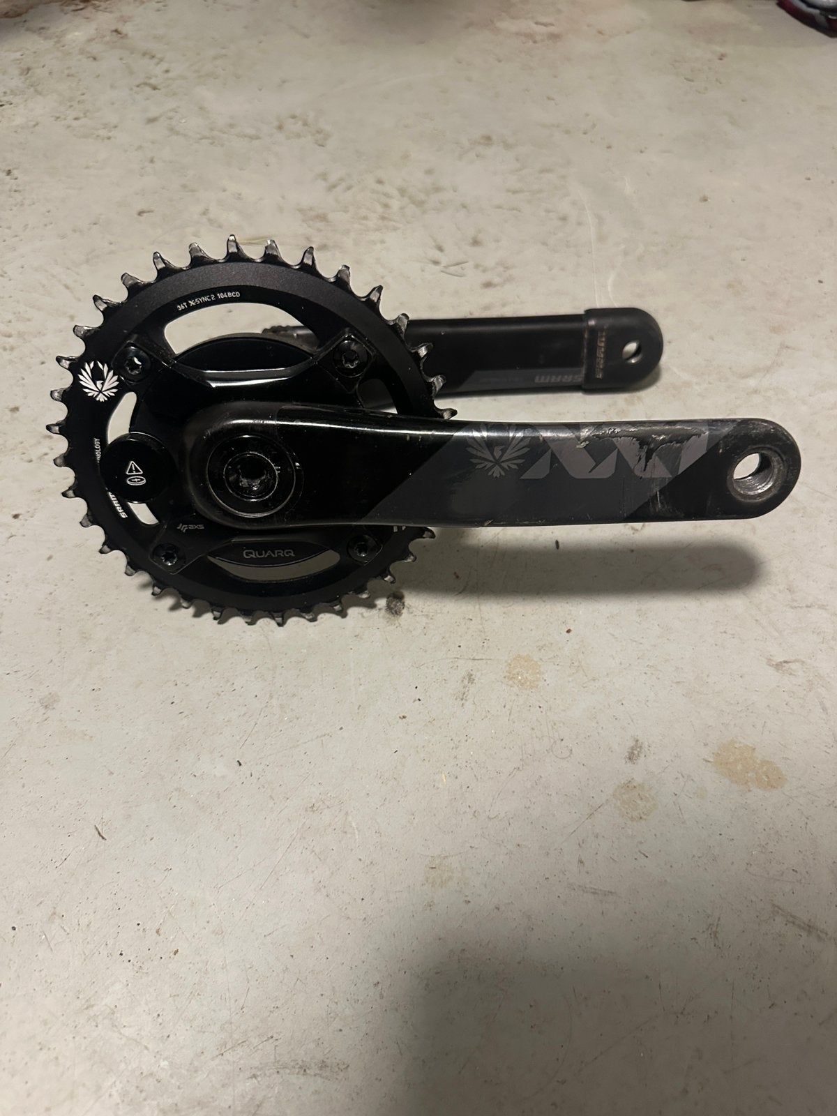 Sram XX1 crankstel met quarq powermeter, Fietsen en Brommers, Fietsonderdelen, Ophalen, Zo goed als nieuw