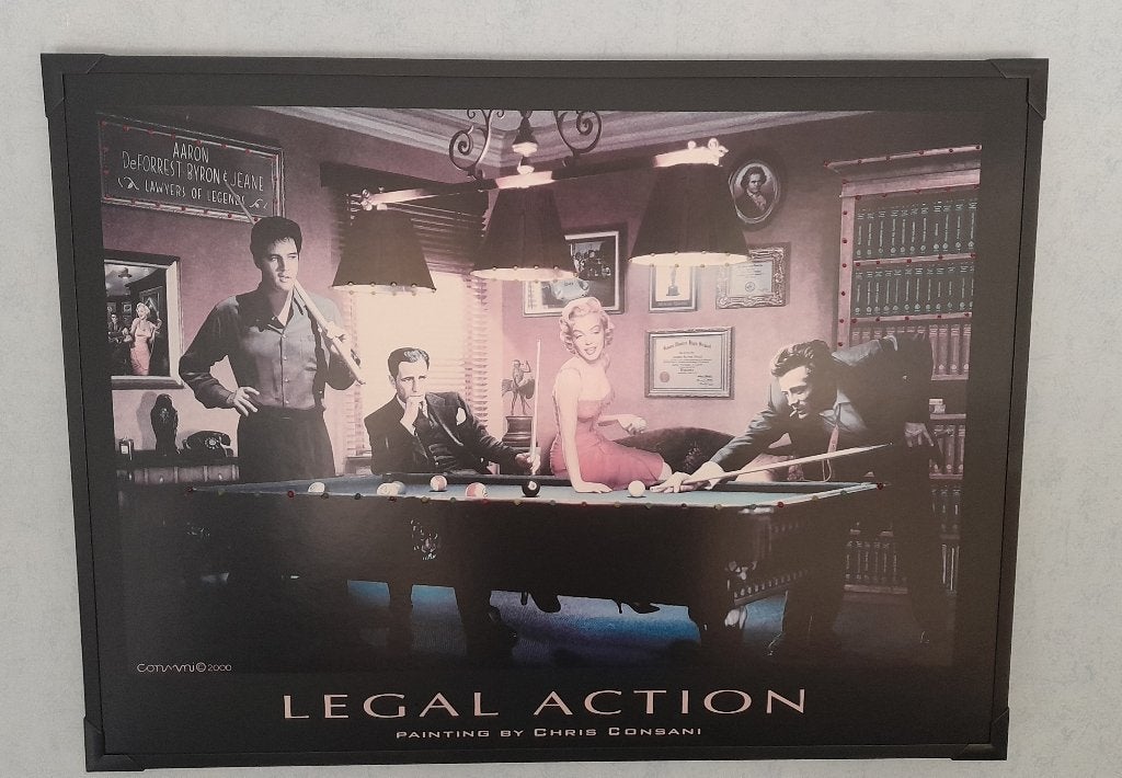 Legal Action painting by Chris Consani met led verlichting, Huis en Inrichting, Ophalen, 50 – 75, Overige typen, Zo goed als nieuw