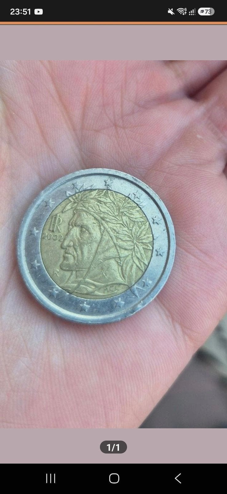 Zeldzame Italiaanse 2 Euro munt 2002 Dante Alighieri, Ophalen of Verzenden, Italië, 2 euro, Losse munt