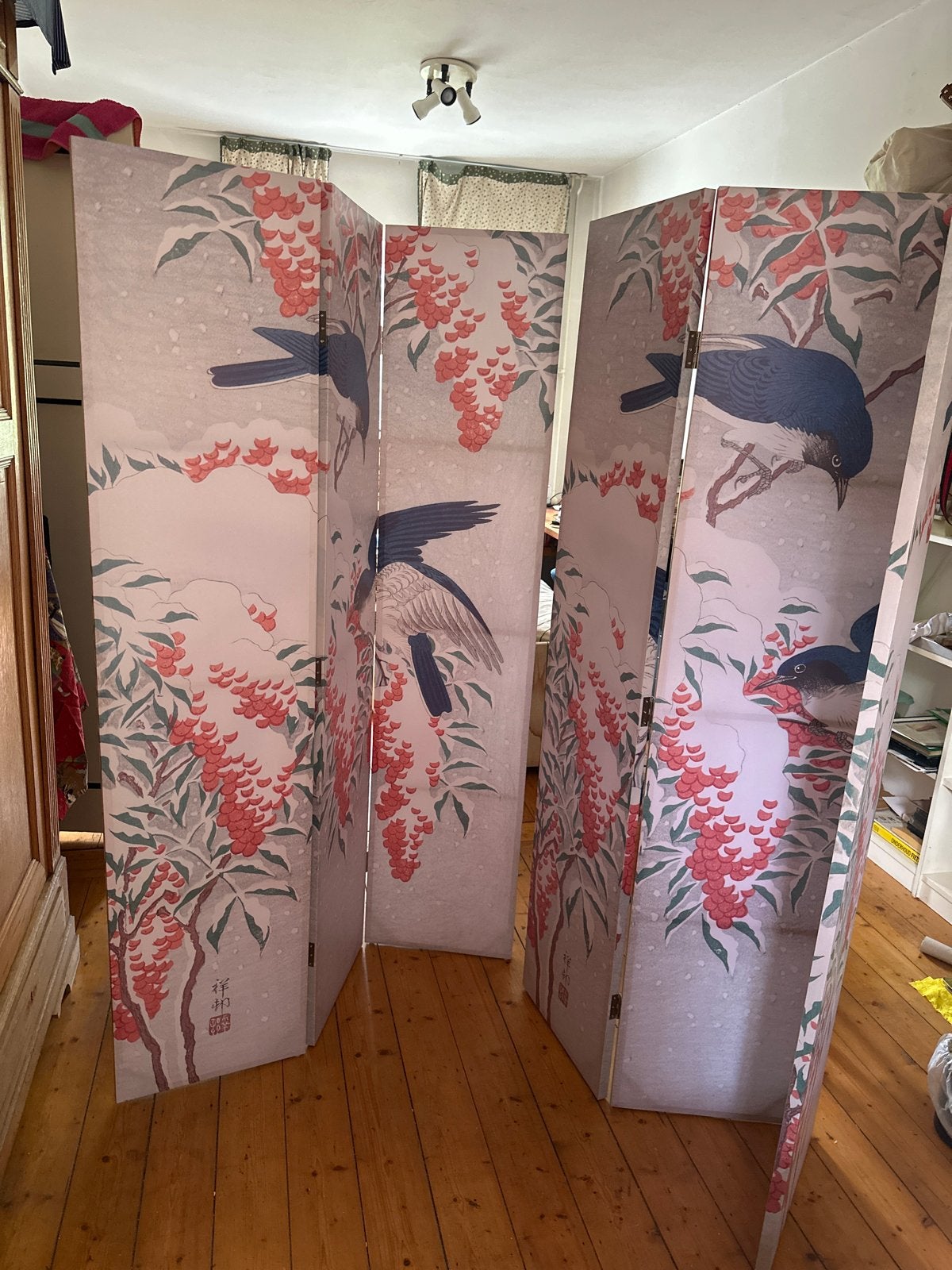 Fine asian living Kamerschermen 122x180 cm met Vogelprint, Huis en Inrichting, Woonaccessoires | Kamerschermen, Nieuw, Ophalen