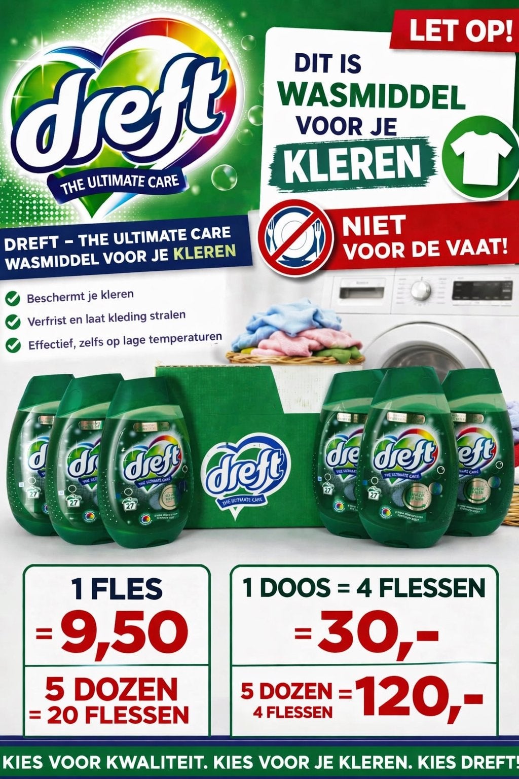 Dreft The Ultimate Care Wasmiddel voor Kleren, Ophalen of Verzenden, Nieuw