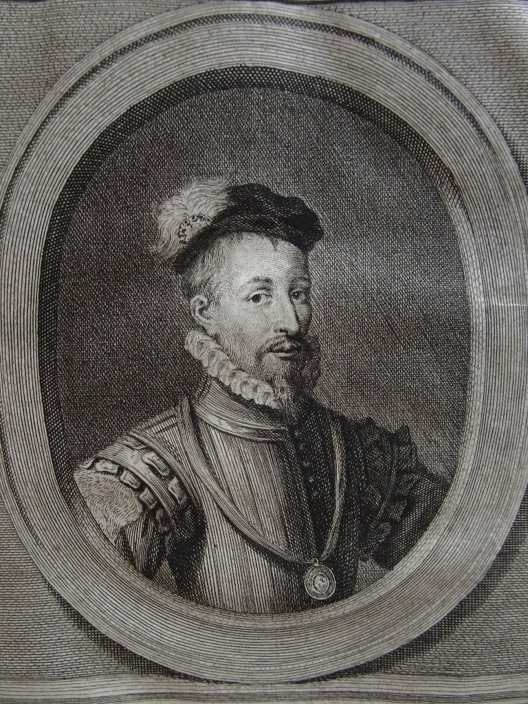 gravure Robert Dudlei, Leicester Zutphen 1752 J Houbraken, Antiek en Kunst, Verzenden, Portret, Gravure, Origineel
