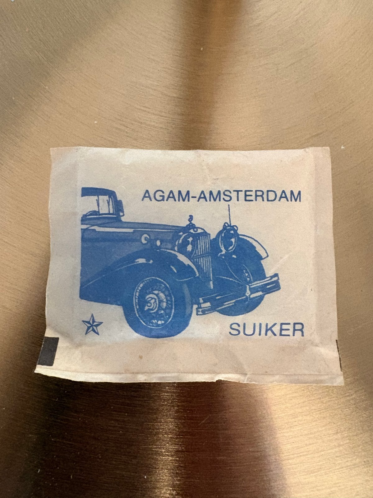 Suikerzakje met oldtimer Mercedes - Agam Amsterdam, Ophalen of Verzenden, Nederland