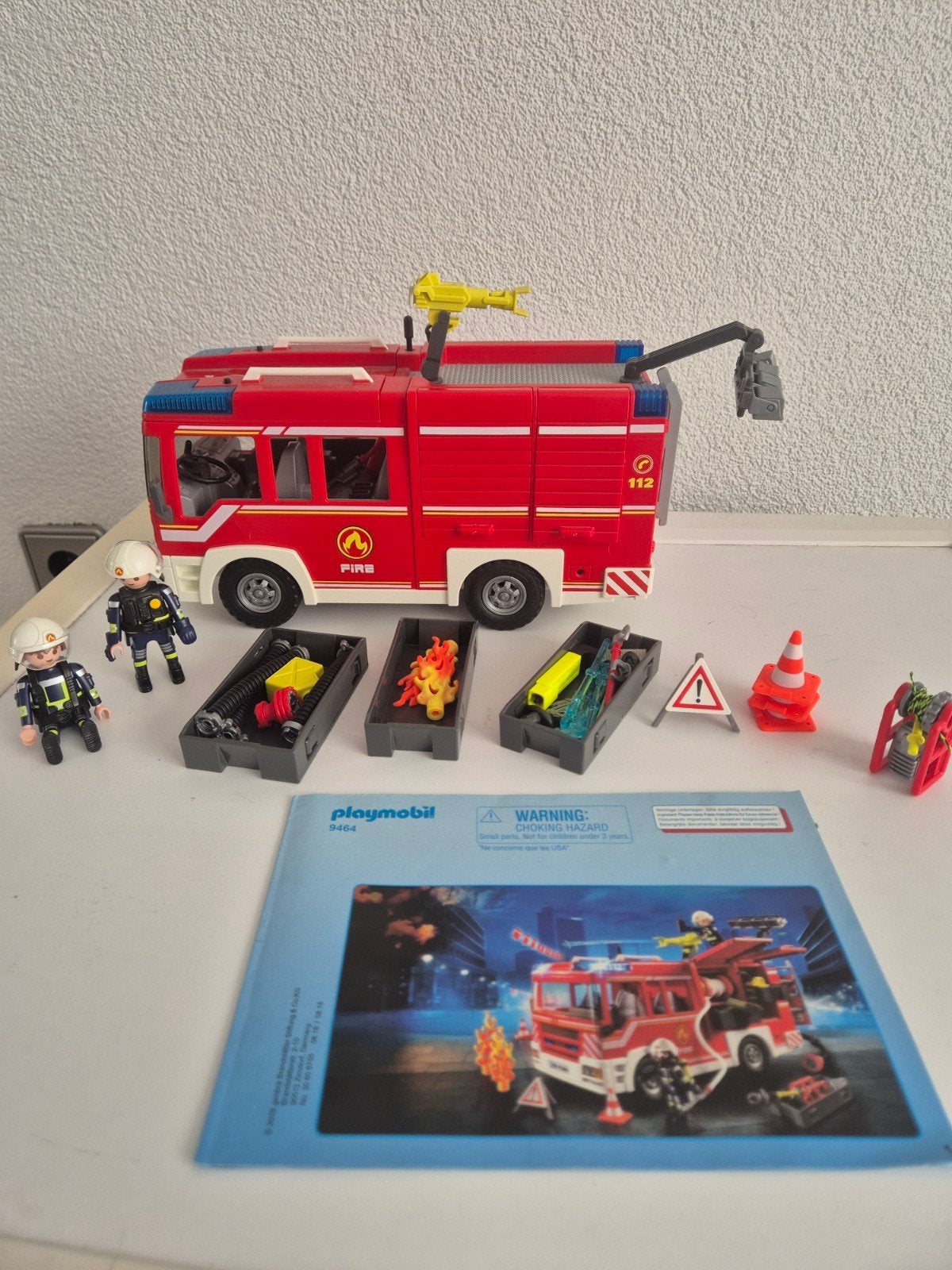 playmobil 9464 brandweer pompwagen, Complete set, Voertuig, Ophalen of Verzenden, Zo goed als nieuw