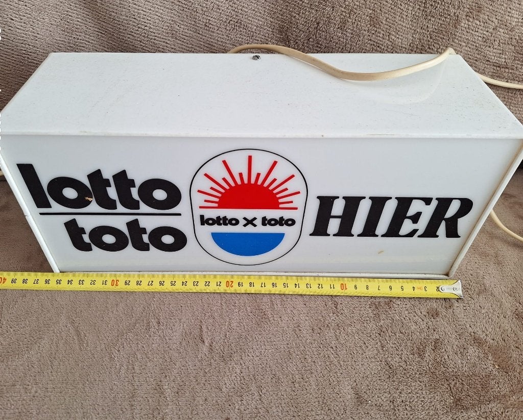 Vintage Lotto-Toto reclame-lichtbak uit de jaren 80, Ophalen of Verzenden, Zo goed als nieuw, Lichtbak of (neon) lamp