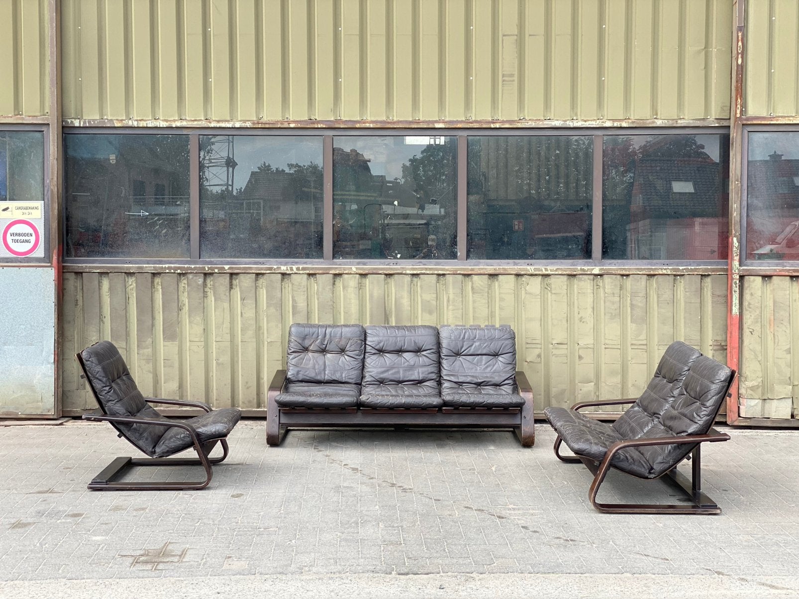 Scandinavische sofaset 1980s, Huis en Inrichting, Ophalen, Hout