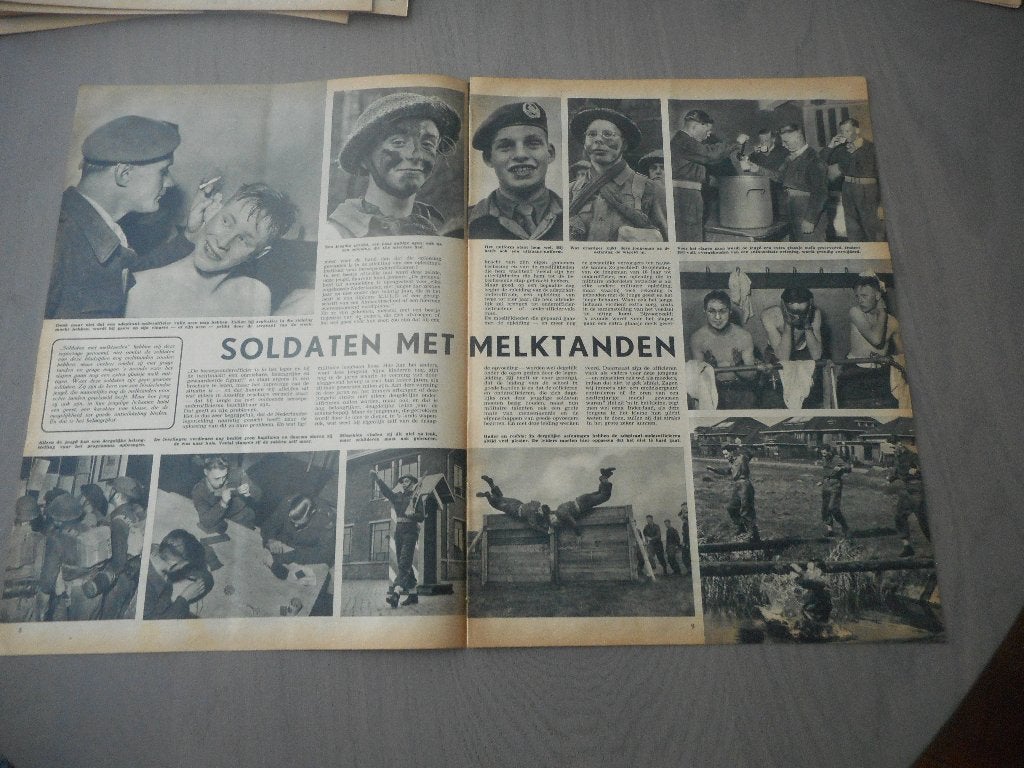 Jongens met melktanden. Jongeren worden opgeleid. 1952., Ophalen of Verzenden, Landmacht, Nederland, Overige typen